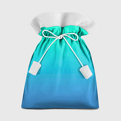Мешок для подарков Градиент сине-зелёный светлый, цвет: 3D-принт