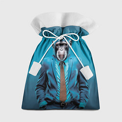 Мешок для подарков Деловой шимпанзе, цвет: 3D-принт