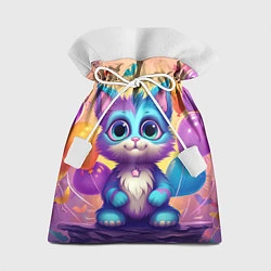 Мешок для подарков Котик с воздушными шариками, цвет: 3D-принт