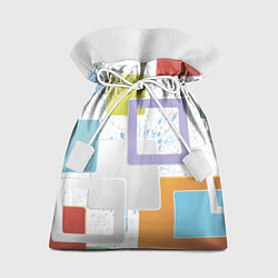 Мешок для подарков Абстрактный фон красочные квадраты гранж, цвет: 3D-принт