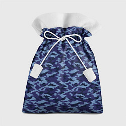 Мешок для подарков Камуфляж охрана синий, цвет: 3D-принт