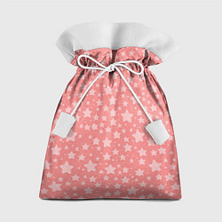 Подарочный мешок Розовый паттерн со звёздами
