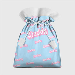 Мешок для подарков Папочка надпись в стиле Барби: паттерн голубой, цвет: 3D-принт