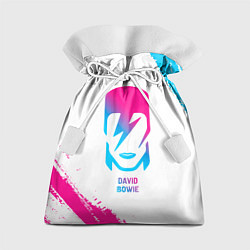 Мешок для подарков David Bowie neon gradient style, цвет: 3D-принт