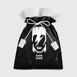 Мешок для подарков David Bowie glitch на темном фоне, цвет: 3D-принт