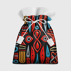 Мешок для подарков Красно-синий узор в африканском стиле, цвет: 3D-принт