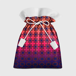 Мешок для подарков Паттерн стилизованные цветы оранж-фиолетовый, цвет: 3D-принт