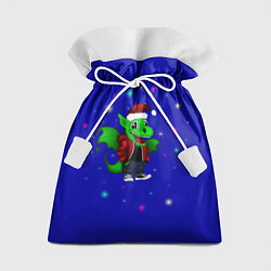 Мешок для подарков Зеленый дракоша 2024, цвет: 3D-принт
