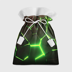 Мешок для подарков Зелёные плиты разломы атомные, цвет: 3D-принт