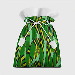Мешок для подарков Зеленая псевдокамуфляжная геометрия, цвет: 3D-принт