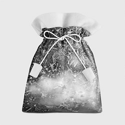 Мешок для подарков Серый лёд и снежинки, цвет: 3D-принт