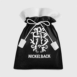 Мешок для подарков Nickelback glitch на темном фоне, цвет: 3D-принт