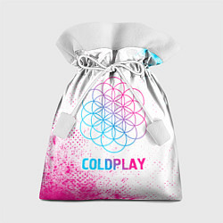 Мешок для подарков Coldplay neon gradient style, цвет: 3D-принт