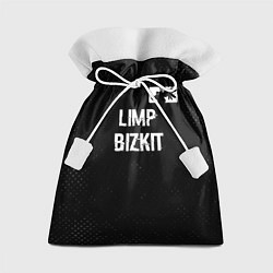 Мешок для подарков Limp Bizkit glitch на темном фоне посередине, цвет: 3D-принт