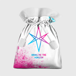 Мешок для подарков Bring Me the Horizon neon gradient style, цвет: 3D-принт