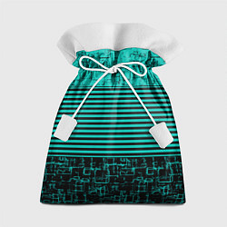 Мешок для подарков Темно бирюзовый полосатый узор, цвет: 3D-принт
