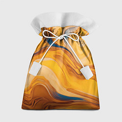 Мешок для подарков Жидкая золотая текстура - нейросеть, цвет: 3D-принт