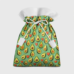 Мешок для подарков Авокадо и сердечки, цвет: 3D-принт