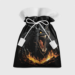Мешок для подарков Черный дракон в огне, цвет: 3D-принт