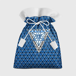 Мешок для подарков Синие и чёрные треугольники, цвет: 3D-принт