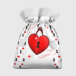 Мешок для подарков Сердечный замочек, цвет: 3D-принт