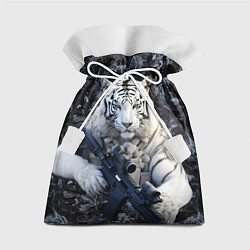 Мешок для подарков Белый тигр солдат, цвет: 3D-принт