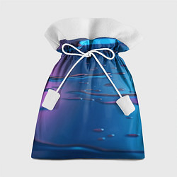 Мешок для подарков Неоновая поверхность синяя с каплями воды, цвет: 3D-принт