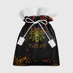 Мешок для подарков Ведьмак огненное лого краски, цвет: 3D-принт