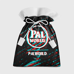 Мешок для подарков Palworld в стиле glitch и баги графики на темном ф, цвет: 3D-принт