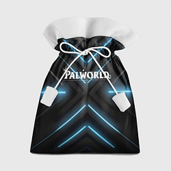Мешок для подарков Palworld logo на фоне синего неона, цвет: 3D-принт