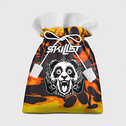 Мешок для подарков Skillet рок панда и огонь, цвет: 3D-принт