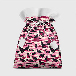 Мешок для подарков Камуфляжные розовые котики, цвет: 3D-принт