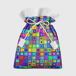 Мешок для подарков Узор из разноцветных квадратов, цвет: 3D-принт