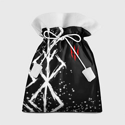 Мешок для подарков Ведьмак - белые руны, цвет: 3D-принт