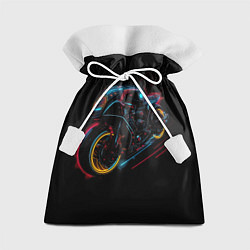 Мешок для подарков Мотоцикл будущего в стиле киберпанк, цвет: 3D-принт