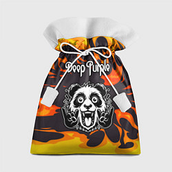 Мешок для подарков Deep Purple рок панда и огонь, цвет: 3D-принт