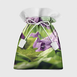 Мешок для подарков Геометрический пейзаж фиолетовый и зеленый, цвет: 3D-принт