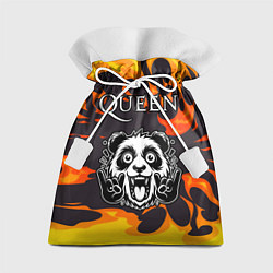 Мешок для подарков Queen рок панда и огонь, цвет: 3D-принт