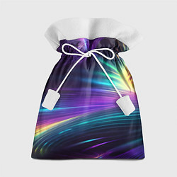 Мешок для подарков Неоновые лучи на фиолетовом фоне, цвет: 3D-принт