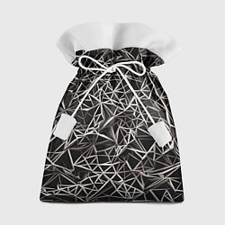 Мешок для подарков Белые линии на чёрном фоне, цвет: 3D-принт