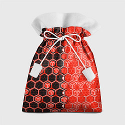 Мешок для подарков Техно-киберпанк шестиугольники красный и чёрный, цвет: 3D-принт