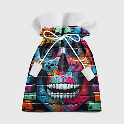 Мешок для подарков Crazy color skull - graffiti, цвет: 3D-принт