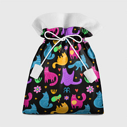 Мешок для подарков Паттерн разноцветных котиков, цвет: 3D-принт