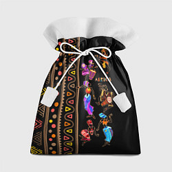 Мешок для подарков Африканские танцы - этнический орнамент, цвет: 3D-принт