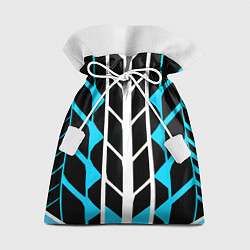 Мешок для подарков Blue and white lines on a black background, цвет: 3D-принт