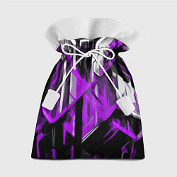 Мешок для подарков White and purple abstraction on a black background, цвет: 3D-принт