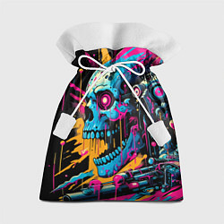 Мешок для подарков Cool cyber skull - ai art, цвет: 3D-принт