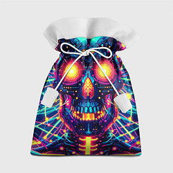 Мешок для подарков Neon skull - ai art fantasy, цвет: 3D-принт