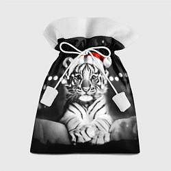 Мешок для подарков Милый тигрёнок на Рождество, цвет: 3D-принт