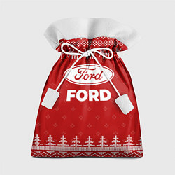 Мешок для подарков Новогодний Ford с оленями, цвет: 3D-принт